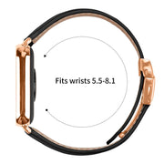 For Xiaomi Smart Bnad 9 Pro / Redmi Watch 5 Lychee Texture Rose Gold Turtle Back Buckle Leather Watch Band(Black)