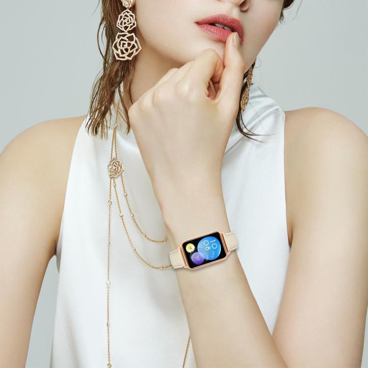 For Xiaomi Smart Bnad 9 Pro / Redmi Watch 5 Lychee Texture Rose Gold Turtle Back Buckle Leather Watch Band(Gray) - free shipping - PMC TechLife - Order now!