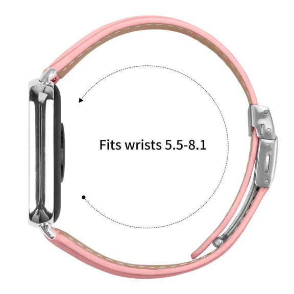 For Xiaomi Smart Bnad 9 Pro / Redmi Watch 5 Lychee Texture Silver Turtle Back Buckle Leather Watch Band(Pink)