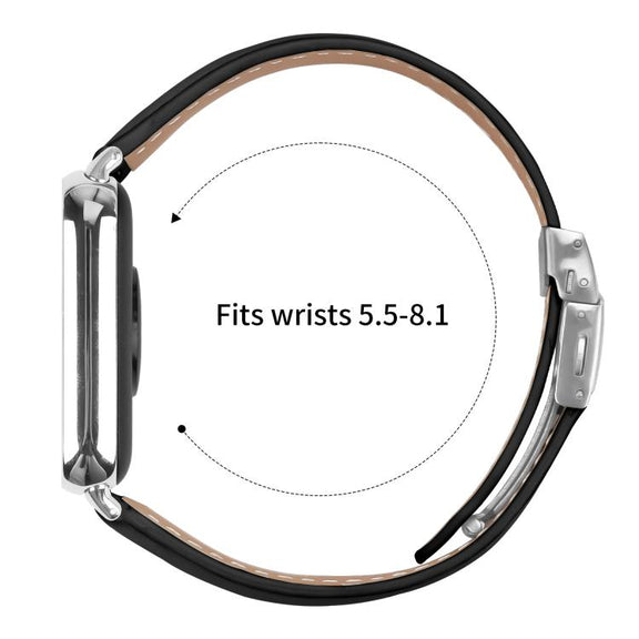 For Xiaomi Smart Bnad 9 Pro / Redmi Watch 5 Lychee Texture Silver Turtle Back Buckle Leather Watch Band(Black)