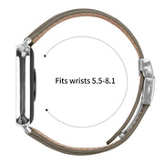 For Xiaomi Smart Bnad 9 Pro / Redmi Watch 5 Lychee Texture Silver Turtle Back Buckle Leather Watch Band(Gray)