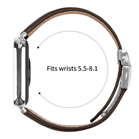 For Xiaomi Smart Bnad 9 Pro / Redmi Watch 5 Lychee Texture Silver Turtle Back Buckle Leather Watch Band(Coffee Color)