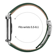 For Xiaomi Smart Bnad 9 Pro / Redmi Watch 5 Lychee Texture Silver Turtle Back Buckle Leather Watch Band(Green)