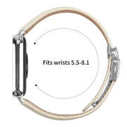 For Xiaomi Smart Bnad 9 Pro / Redmi Watch 5 Lychee Texture Silver Turtle Back Buckle Leather Watch Band(Creamy White)