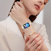 For Xiaomi Smart Bnad 9 Pro / Redmi Watch 5 Lychee Texture Silver Turtle Back Buckle Leather Watch Band(Gray)