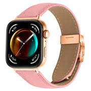 For Huawei Watch Fit 4 / Fit 4 Pro / Fit 3 Lychee Texture Rose Gold Turtle Back Buckle Leather Watch Band(Pink)