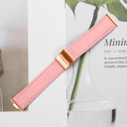 For Huawei Watch Fit 4 / Fit 4 Pro / Fit 3 Lychee Texture Rose Gold Turtle Back Buckle Leather Watch Band(Pink)