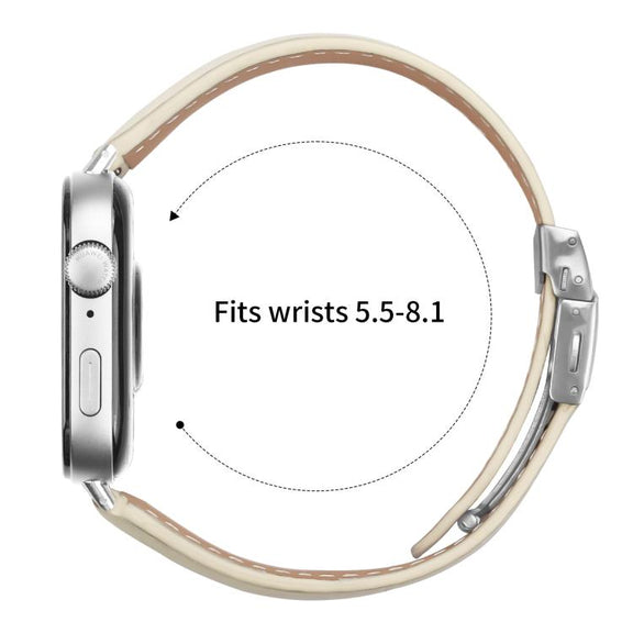 For Huawei Watch Fit 4 / Fit 4 Pro / Fit 3 Lychee Texture Silver Turtle Back Buckle Leather Watch Band(Creamy White)