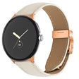 For Google Pixel Watch / Watch 2 / 3 41mm Lychee Texture Rose Gold Turtle Back Buckle Leather Watch Band(Creamy White) - free shipping - PMC TechLife - Order now!