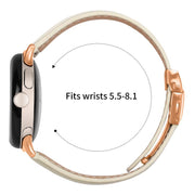 For Google Pixel Watch / Watch 2 / 3 41mm Lychee Texture Rose Gold Turtle Back Buckle Leather Watch Band(Creamy White)