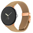 For Google Pixel Watch / Watch 2 / 3 41mm Lychee Texture Rose Gold Turtle Back Buckle Leather Watch Band(Camel) - free shipping - PMC TechLife - Order now!