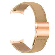 For Google Pixel Watch / Watch 2 / 3 41mm Lychee Texture Rose Gold Turtle Back Buckle Leather Watch Band(Camel)