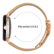 For Google Pixel Watch / Watch 2 / 3 41mm Lychee Texture Rose Gold Turtle Back Buckle Leather Watch Band(Camel)