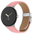 For Google Pixel Watch / Watch 2 / 3 41mm Lychee Texture Silver Turtle Back Buckle Leather Watch Band(Pink) - free shipping - PMC TechLife - Order now!
