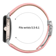 For Google Pixel Watch / Watch 2 / 3 41mm Lychee Texture Silver Turtle Back Buckle Leather Watch Band(Pink)