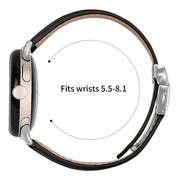 For Google Pixel Watch / Watch 2 / 3 41mm Lychee Texture Silver Turtle Back Buckle Leather Watch Band(Black)