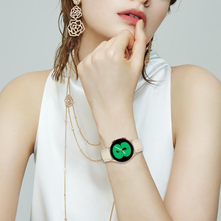 20mm Lychee Texture Rose Gold Turtle Back Buckle Leather Watch Band(Creamy White) - free shipping - PMC TechLife - Order now!