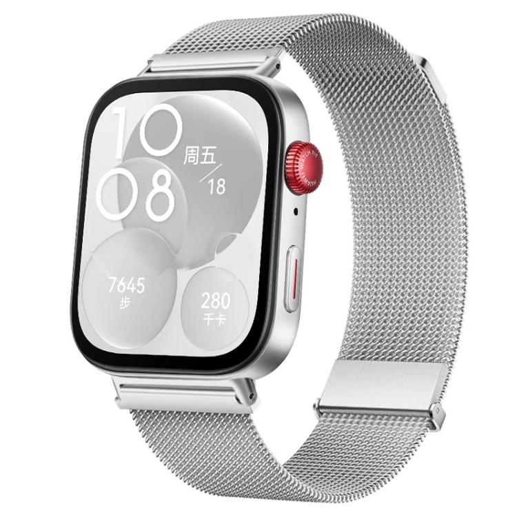 For Huawei Watch Fit 4 Pro / Fit 4 / Fit 3 Milanese Magnetic Metal Watch Band(Silver) - free shipping - PMC TechLife - Order now!