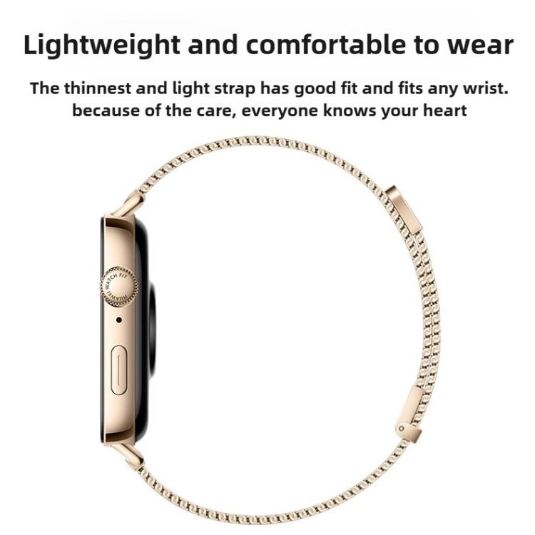 For Huawei Watch Fit 4 Pro / Fit 4 / Fit 3 Milanese Magnetic Metal Watch Band(Gold)