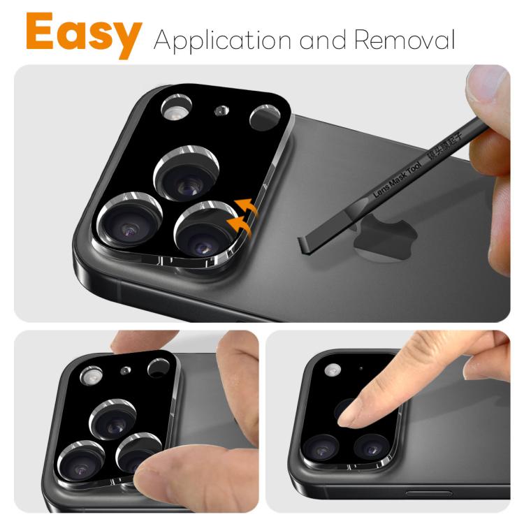 For iPhone 17 Pro Max NORTHJO Camera Lens Protector 3D HD Tempered Glass Film(Black)