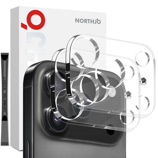 For iPhone 17 Pro 2pcs NORTHJO Camera Lens Protector 3D HD Tempered Glass Film(Clear) - iPhone 17 Pro Tempered Glass by NORTHJO | Online Shopping South Africa | PMC Jewellery | Buy Now Pay Later Mobicred
