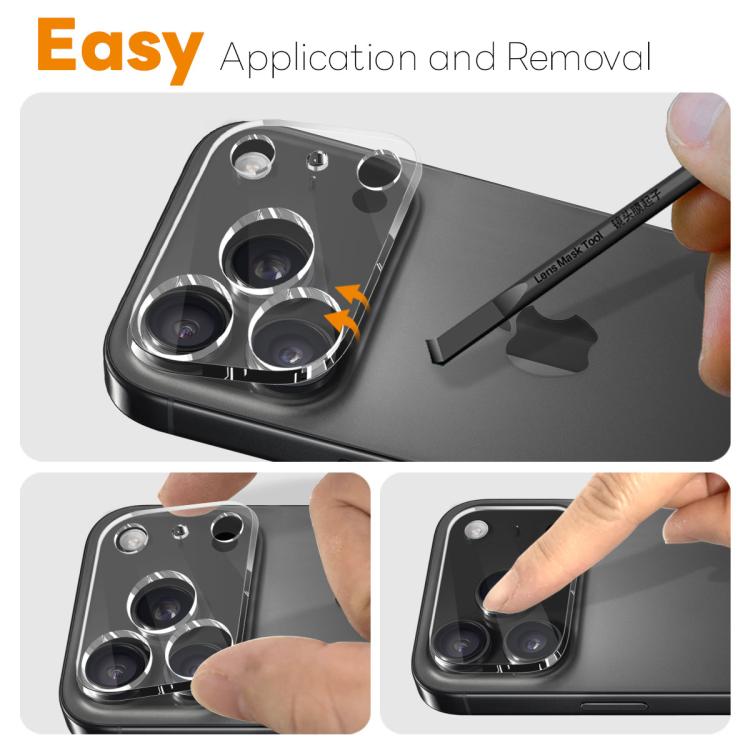 For iPhone 17 Pro 2pcs NORTHJO Camera Lens Protector 3D HD Tempered Glass Film(Clear)