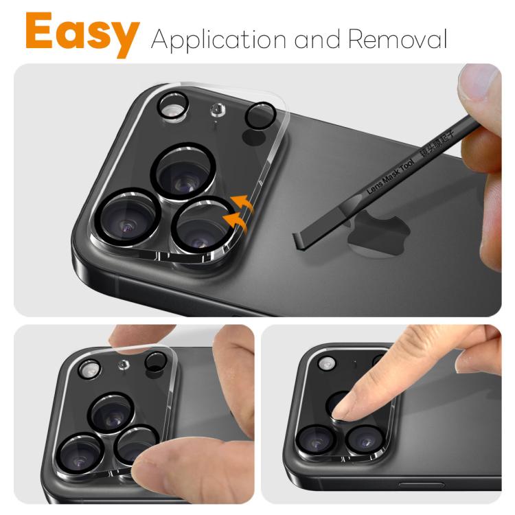 For iPhone 17 Pro Max 2pcs NORTHJO Camera Lens Protector 3D Night Shot Tempered Glass Film(Black)