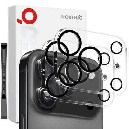 For iPhone 17 Pro 2pcs NORTHJO Camera Lens Protector 3D Night Shot Tempered Glass Film(Black) - iPhone 17 Pro Tempered Glass by NORTHJO | Online Shopping South Africa | PMC Jewellery | Buy Now Pay Later Mobicred