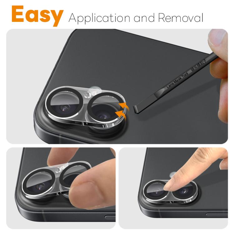 For iPhone 17 2pcs NORTHJO Camera Lens Protector 3D Night Shot Tempered Glass Film(Black)