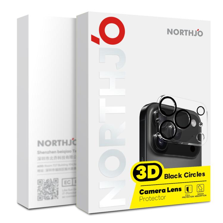 For iPhone 17 Air 2pcs NORTHJO Camera Lens Protector 3D Night Shot Tempered Glass Film(Black)