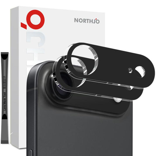 For iPhone 17 Air 2pcs NORTHJO Camera Lens Protector 3D HD Tempered Glass Film(Black) - iPhone 17 Air Tempered Glass by NORTHJO | Online Shopping South Africa | PMC Jewellery | Buy Now Pay Later Mobicred