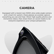 M01 Smart Glasses, with HD Camera, Support Bluetooth Call, AI Intelligent Translation(Black)