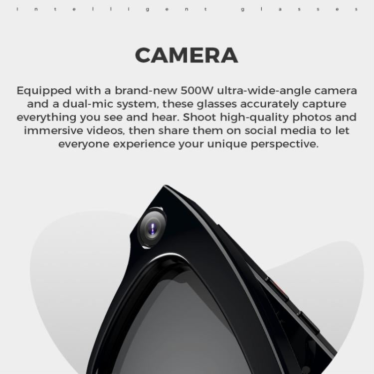 M01 Smart Glasses, with HD Camera, Support Bluetooth Call, AI Intelligent Translation(Black)