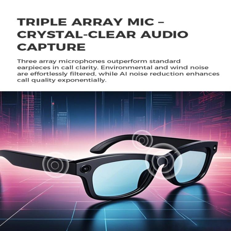 M01 Smart Glasses, with HD Camera, Support Bluetooth Call, AI Intelligent Translation(Black)