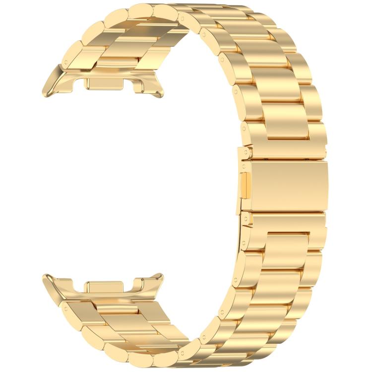 For Samsung Galaxy Watch 8 40 / 44mm Slim Three Beads Stainless Steel Watch Band(Gold)