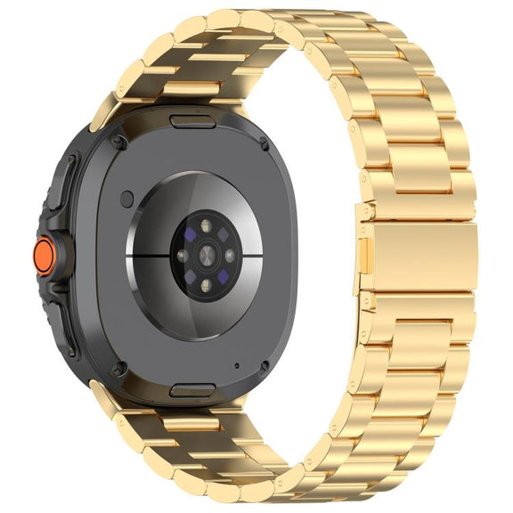 For Samsung Galaxy Watch 8 40 / 44mm Slim Three Beads Stainless Steel Watch Band(Gold)