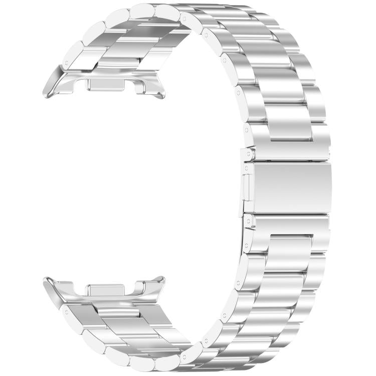 For Samsung Galaxy Watch 8 40 / 44mm Slim Three Beads Stainless Steel Watch Band(Silver)