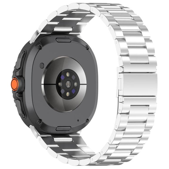 For Samsung Galaxy Watch 8 40 / 44mm Slim Three Beads Stainless Steel Watch Band(Silver)