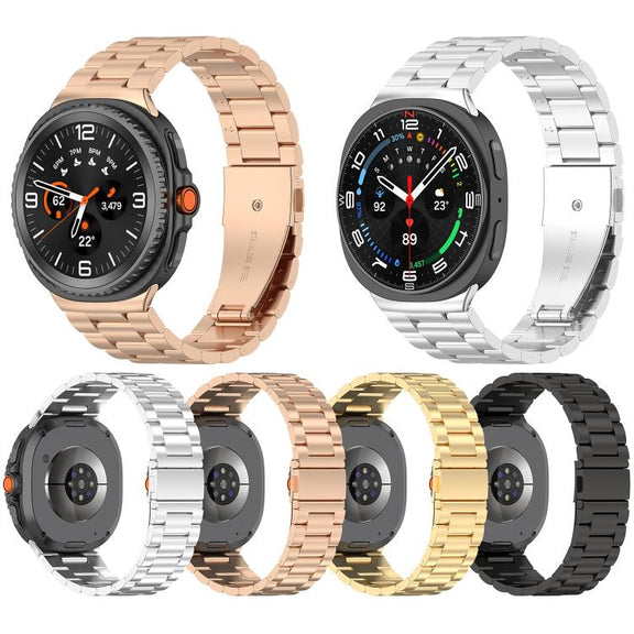 For Samsung Galaxy Watch 8 40 / 44mm Slim Three Beads Stainless Steel Watch Band(Silver)