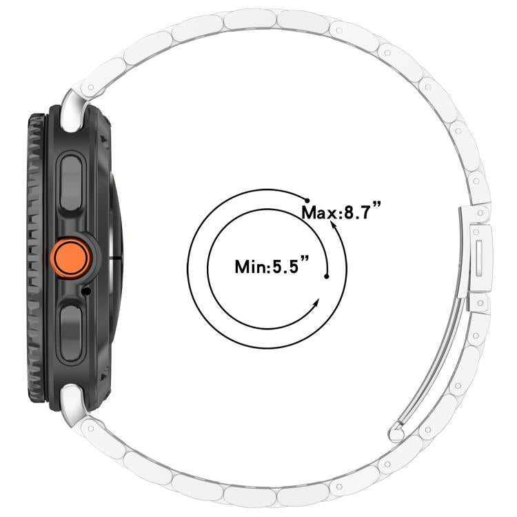 For Samsung Galaxy Watch 8 40 / 44mm Slim Three Beads Stainless Steel Watch Band(Silver)