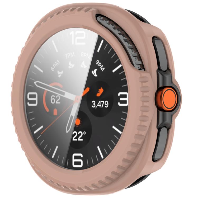 For Samsung Galaxy Watch8 Classic 46mm Tempered Film Integrated PC Watch Cover(Cherry Pink)