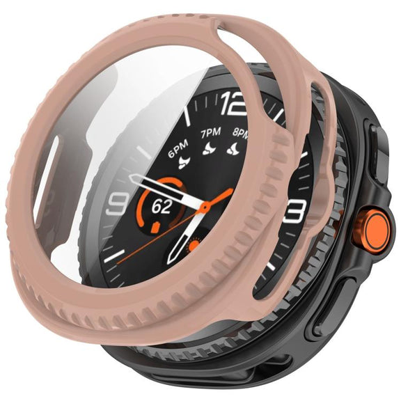 For Samsung Galaxy Watch8 Classic 46mm Tempered Film Integrated PC Watch Cover(Cherry Pink)