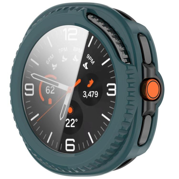 For Samsung Galaxy Watch8 Classic 46mm Tempered Film Integrated PC Watch Cover(Pine Green)