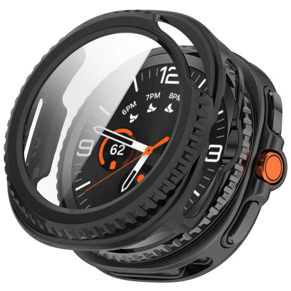 For Samsung Galaxy Watch8 Classic 46mm Tempered Film Integrated PC Watch Cover(Glossy Black)
