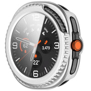 For Samsung Galaxy Watch8 Classic 46mm Tempered Film Integrated PC Watch Cover(Frosted Silver)