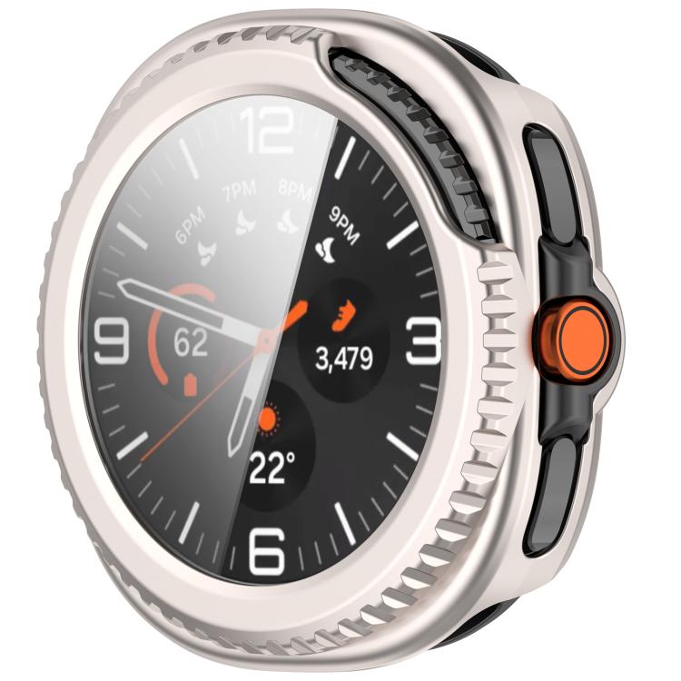 For Samsung Galaxy Watch8 Classic 46mm Tempered Film Integrated PC Watch Cover(Frosted Starlight)