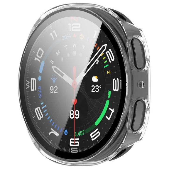 For Samsung Galaxy Watch 8 44mm Tempered Film Integrated PC Watch Cover(Transparent)