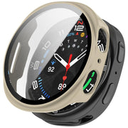 For Samsung Galaxy Watch 8 44mm Tempered Film Integrated PC Watch Cover(Ivory White)