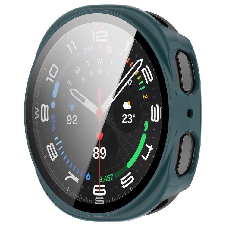 For Samsung Galaxy Watch 8 44mm Tempered Film Integrated PC Watch Cover(Pine Green)