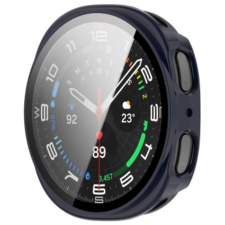 For Samsung Galaxy Watch 8 44mm Tempered Film Integrated PC Watch Cover(Ink Blue)